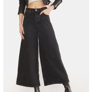 We The Free/Free People Landry Hi-Rise Wide Leg Jeans in Black